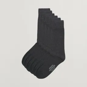 6-Pack True Cotton Socks Antrachite Melange