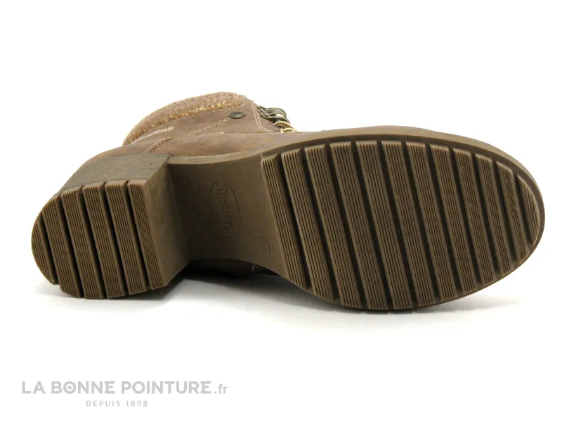 Achat chaussures Dockers Femme Boots, vente Dockers 41CH207 - Marron bronze - Metallic Tan - Boots talon epais