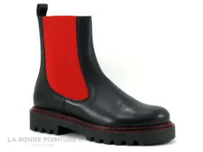 Achat chaussures We Do Femme Bottine, vente We Do CO99484B Noir - Elastique rouge - Bottine Femme