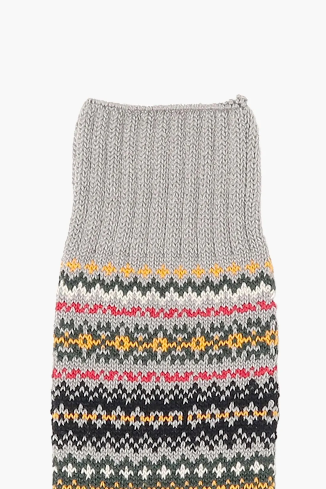 Beams plus Fair isle socks Grey base - GRADUATE STORE
