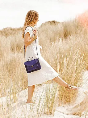 BLUE LEATHER HANDBAG WOMEN Mademoiselle George - Egyptian Blue