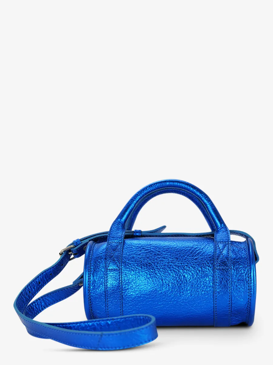 BLUE METALLIC LEATHER HANDBAG WOMEN Charlie Ultraviolet - Electric Blue