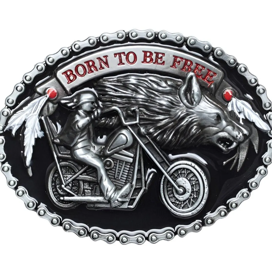Boucle de ceinture Moto, Born to be Free modèle Logan
