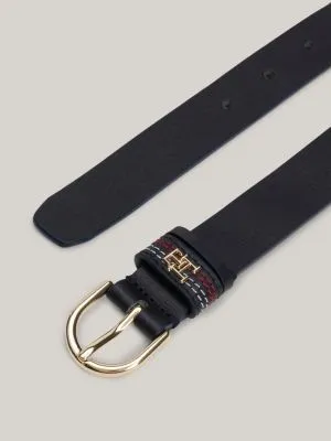 Ceinture Essential Effortless Corporate en cuir | Bleu | Tommy Hilfiger