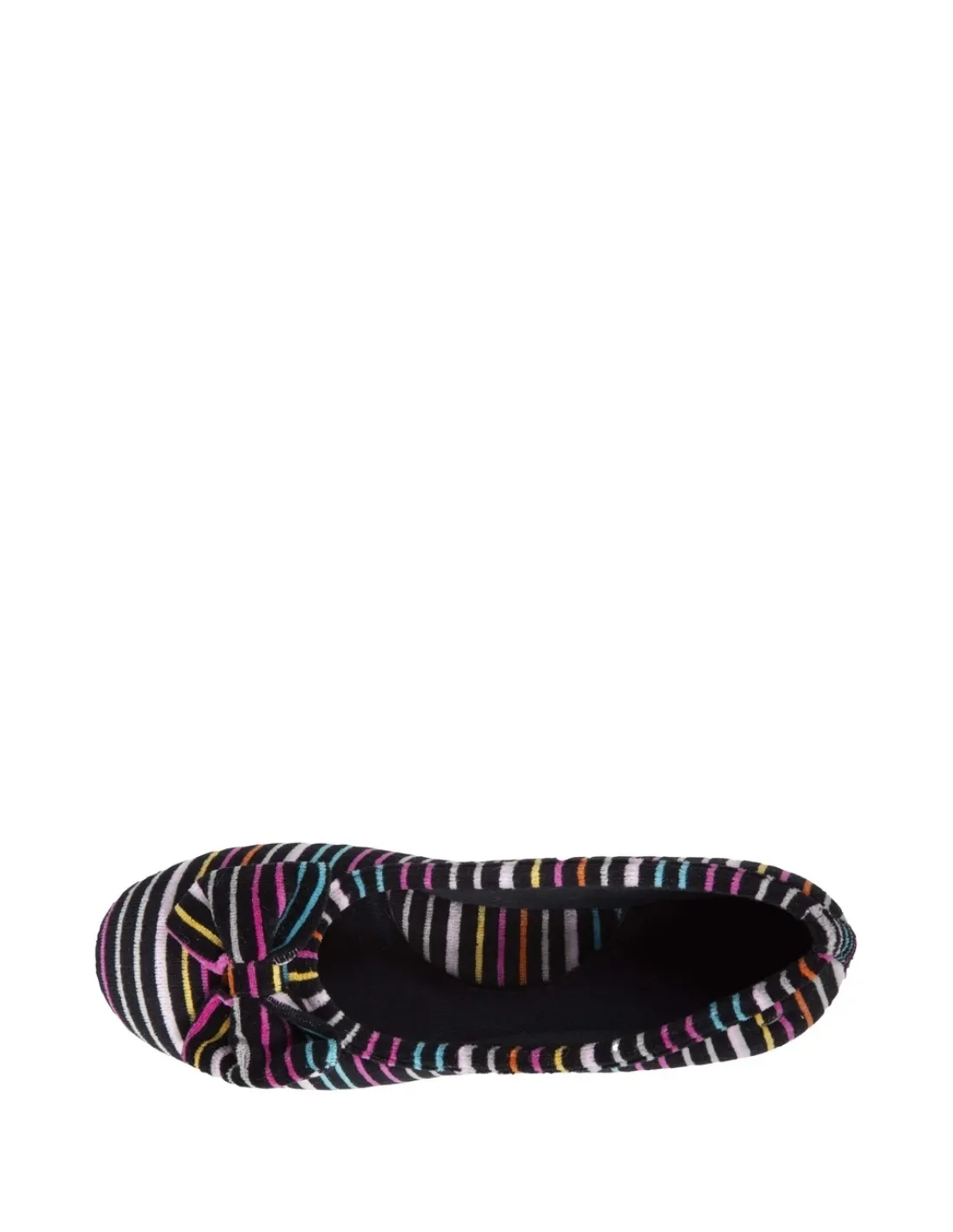 Chaussons ballerines rayés Isotoner ref 54578 Multi