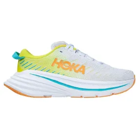Chaussures running HOKA Femme | Chaussures entraînement running avec plaque en fibre de carbone Hoka Bondi X W White/Evening Pri
