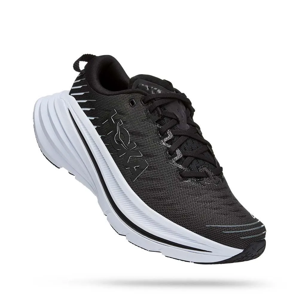Chaussures running HOKA Homme | Chaussures entraînement running avec plaque en fibre de carbone Hoka Bondi X M Black/White pour 