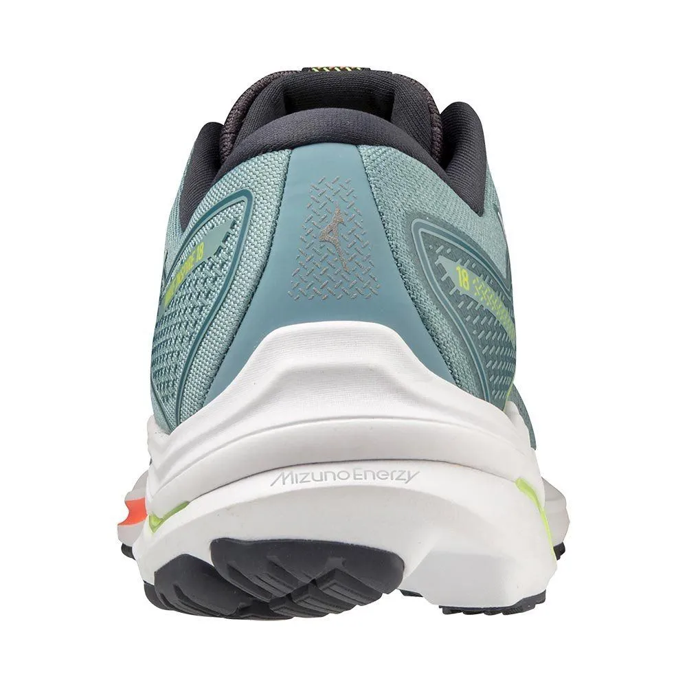 Chaussures running Mizuno Homme | Mizuno Wave Inspire 18 M Smoke Blue/White/Neon Flame pour homme | J1GC224401