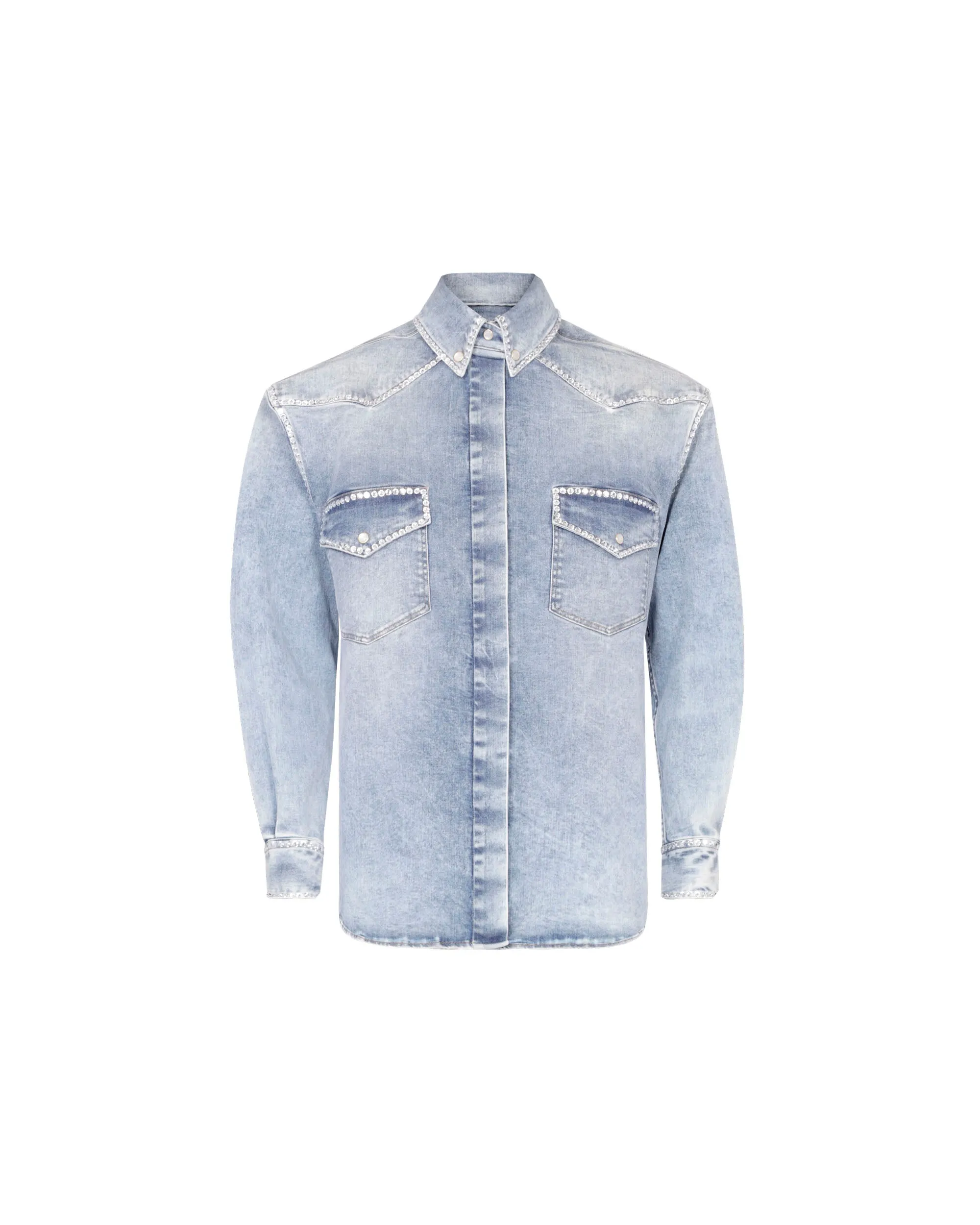 CRYSTALLIZED DENIM SHIRT