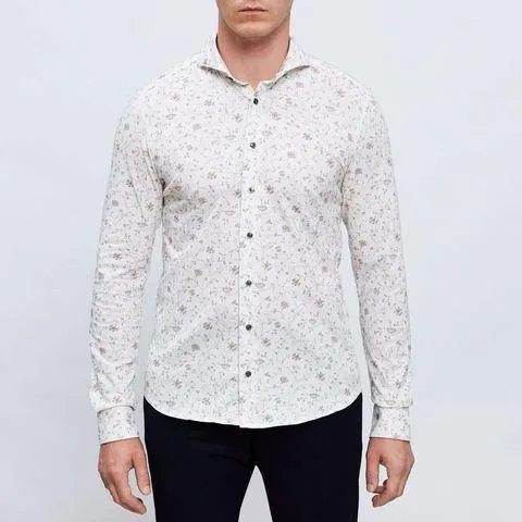 Emanuel Berg - Chemise manches longues Premium Quality Jersey - Modern Fit - Beige/Naturel