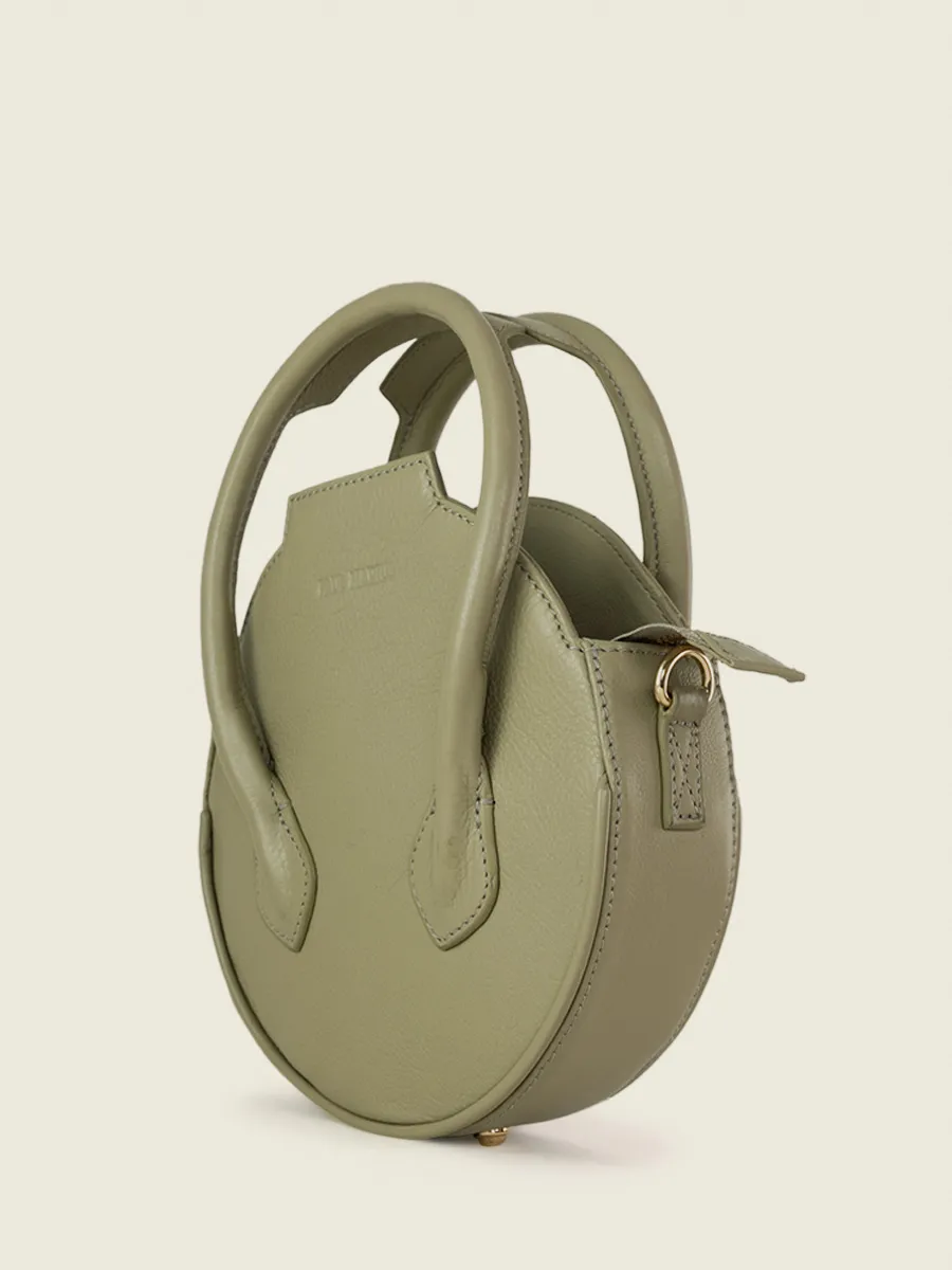 GREEN LEATHER HANDBAG WOMEN Aline Art Deco - Almond