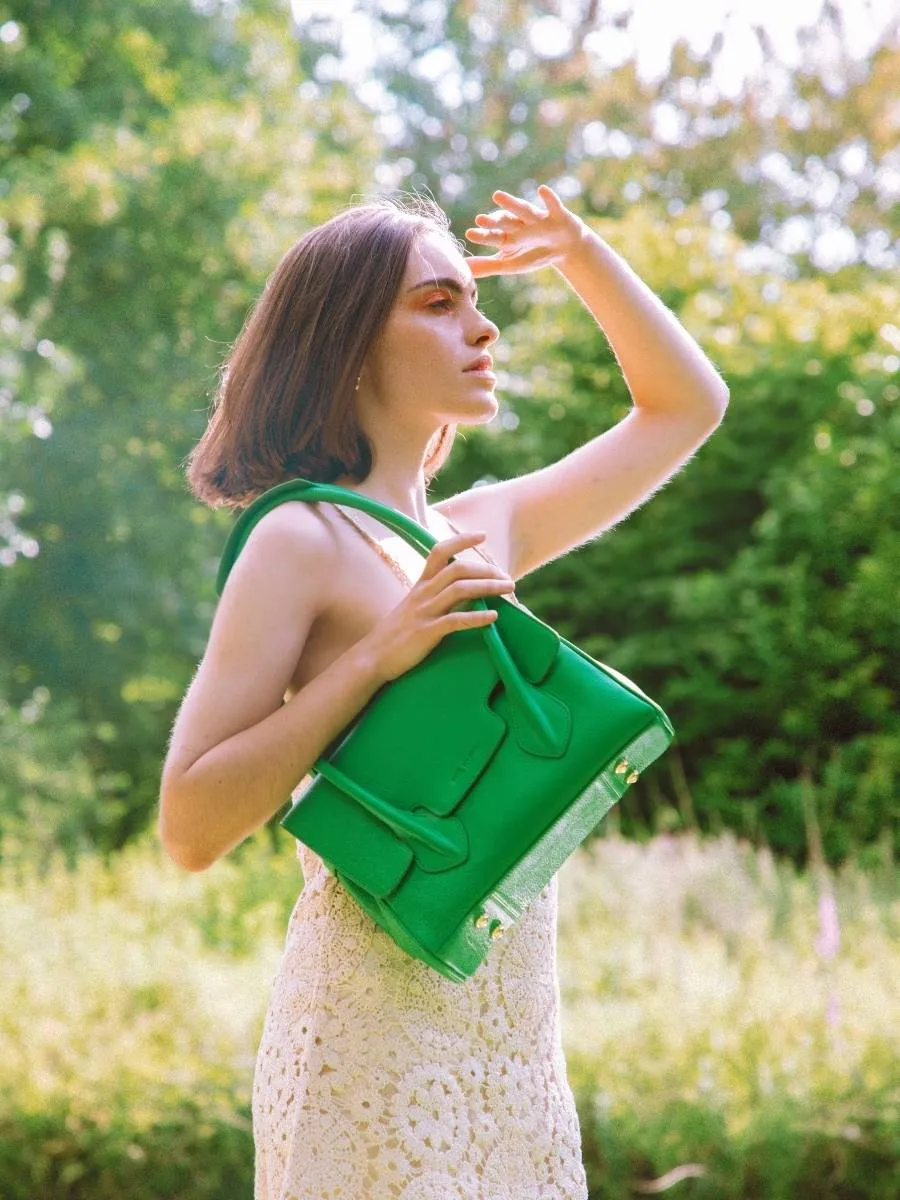 GREEN LEATHER HANDBAG WOMEN Colette S Sorbet - Kiwi