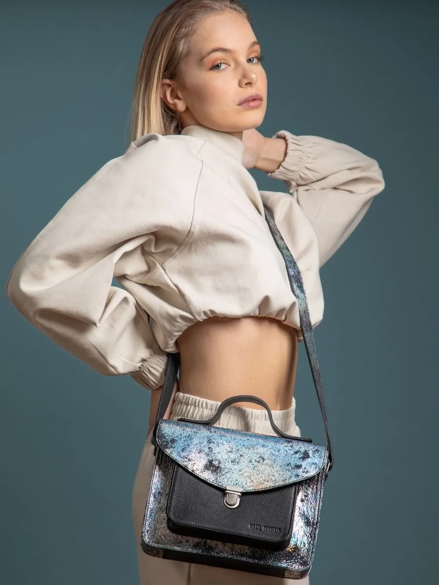 HOLOGRAPHIC LEATHER HANDBAG Mademoiselle George - Galaxy