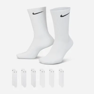 NIKE SB EVERYDAY CUSHIONED 6 PACK SOCKS - White