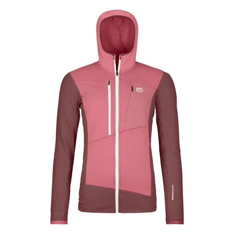 Ortovox Fleece Grid Hoody - Polaire en laine mérinos femme | Hardloop