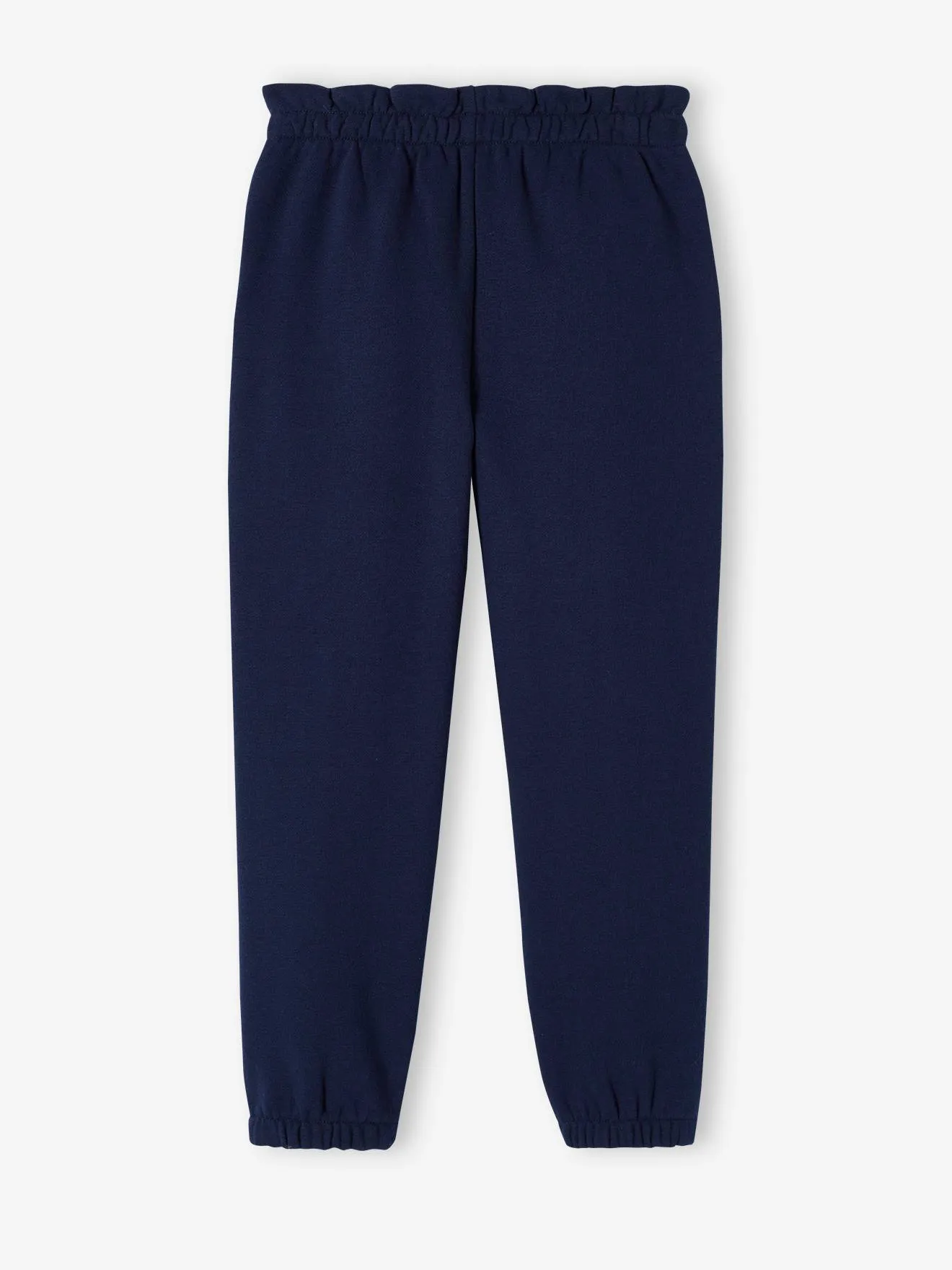 Pantalon jogging en molleton fille ceinture paperbag rose bonbon - Vertbaudet