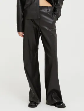 Pantalon large en jersey enduit