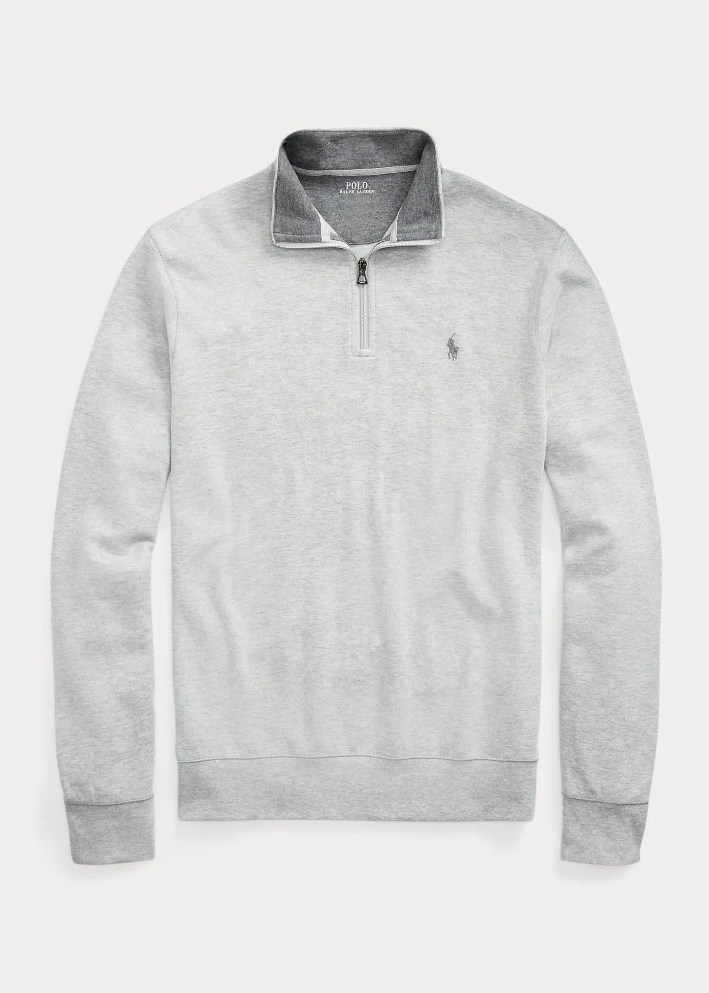 Pull jersey quart de zip gris