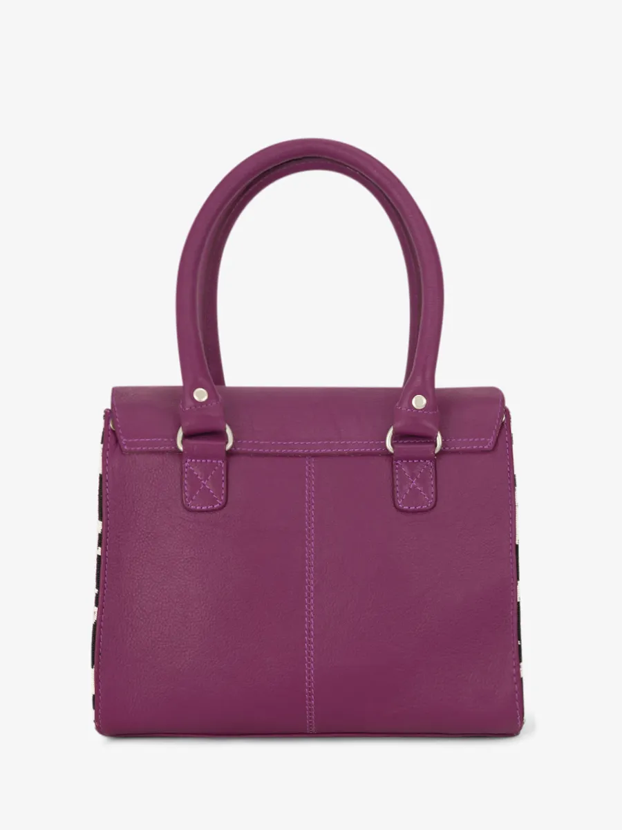 PURPLE LEATHER HANDBAG WOMEN LeRive Gauche S Allure - Zinzolin