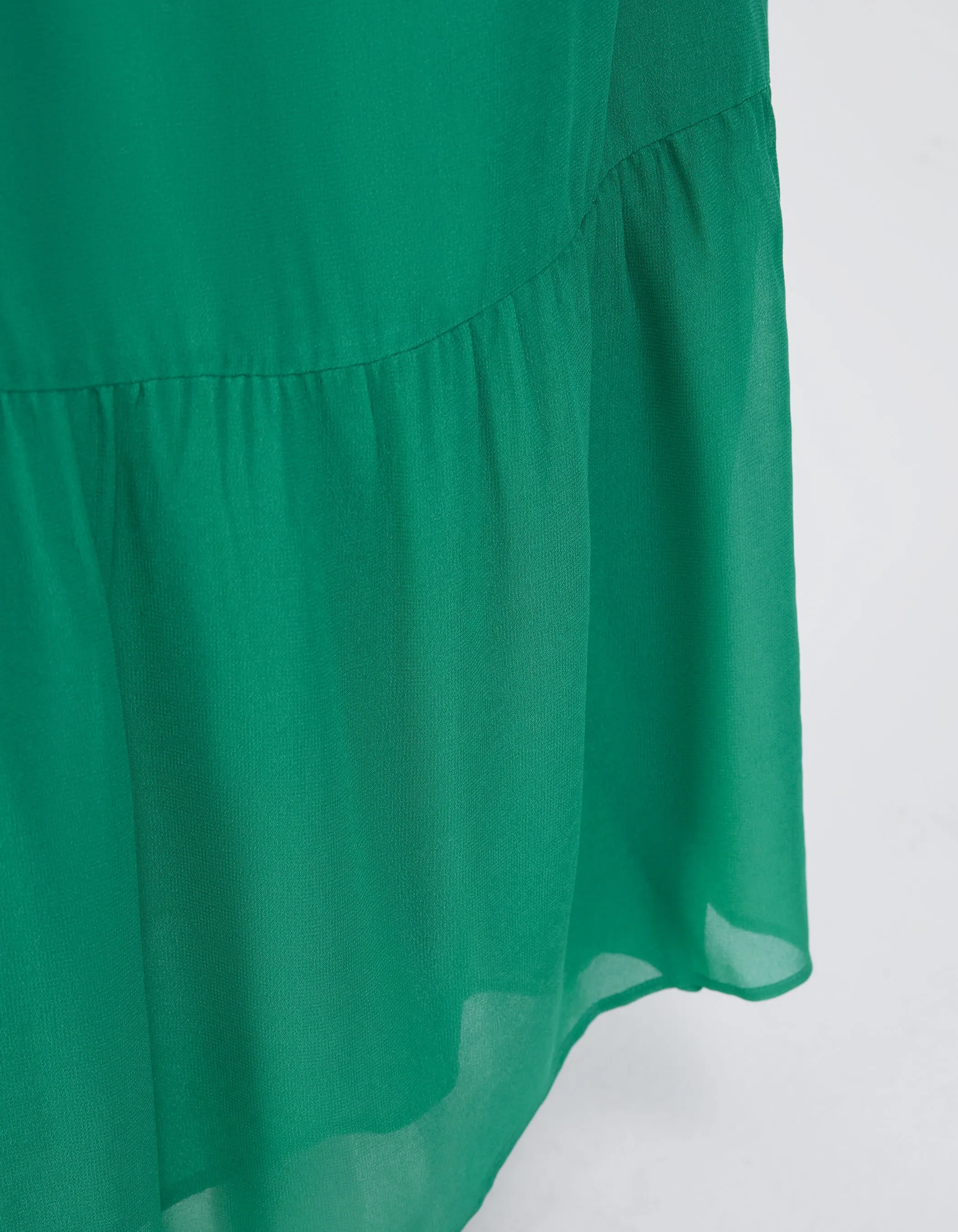 Robe longue portefeuille verte Femme