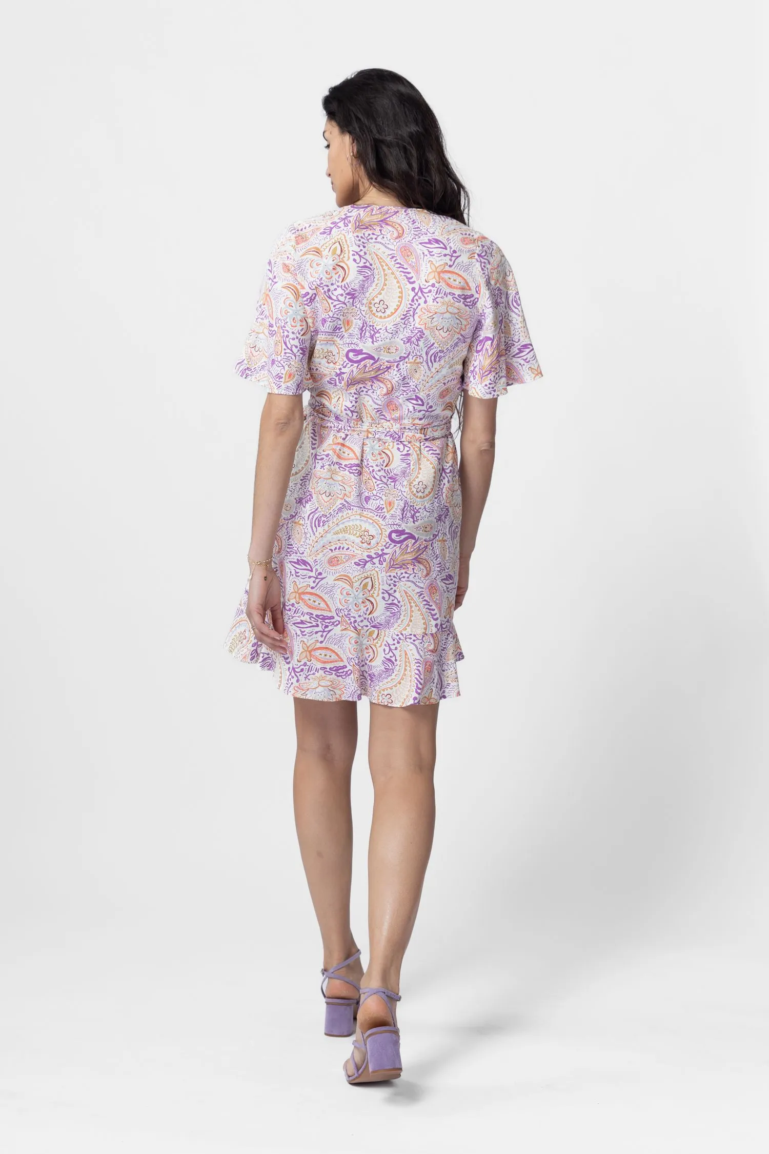 Robe portefeuille avec imprimé cachemire