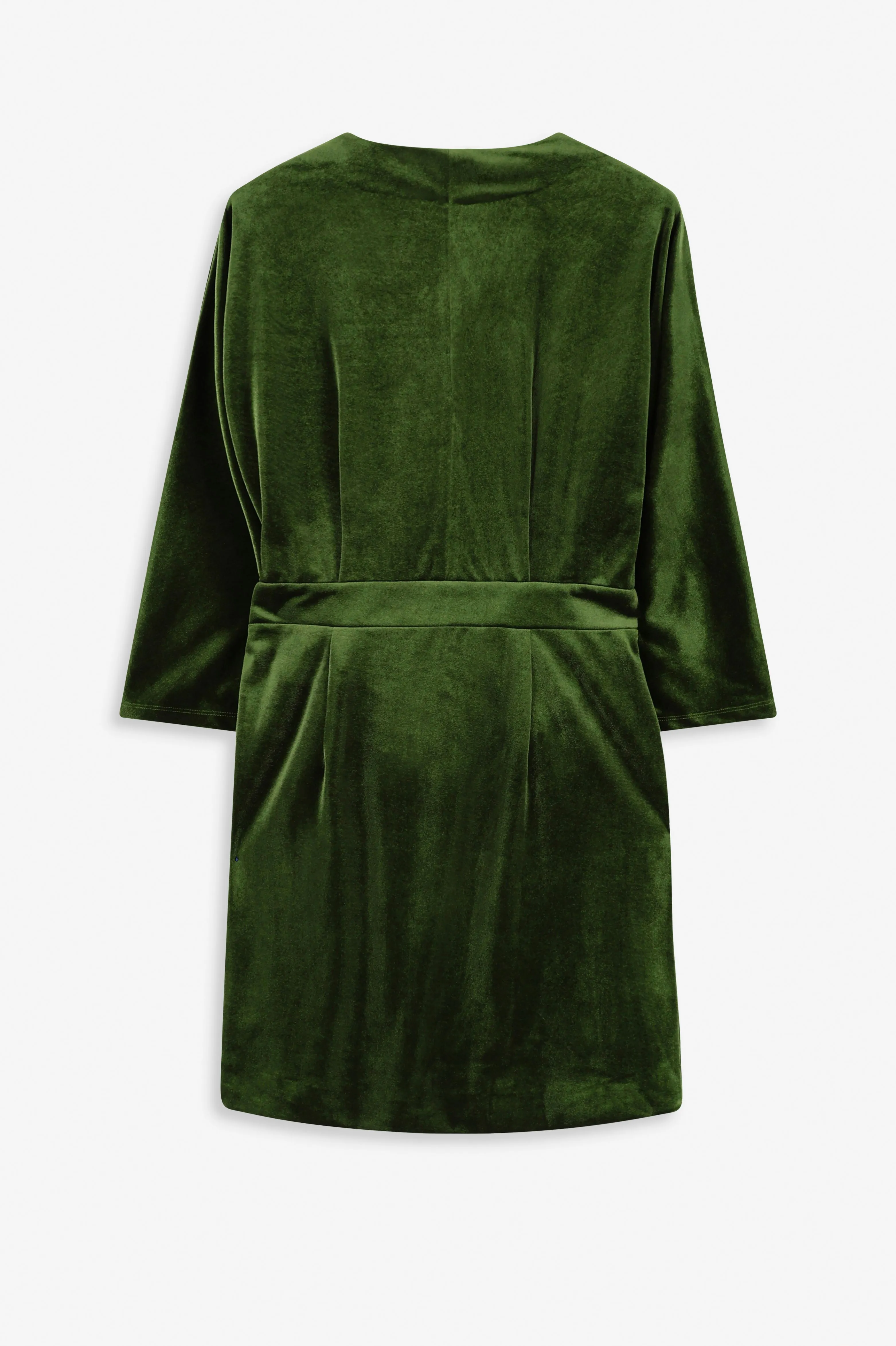 Robe portefeuille en velours - vert