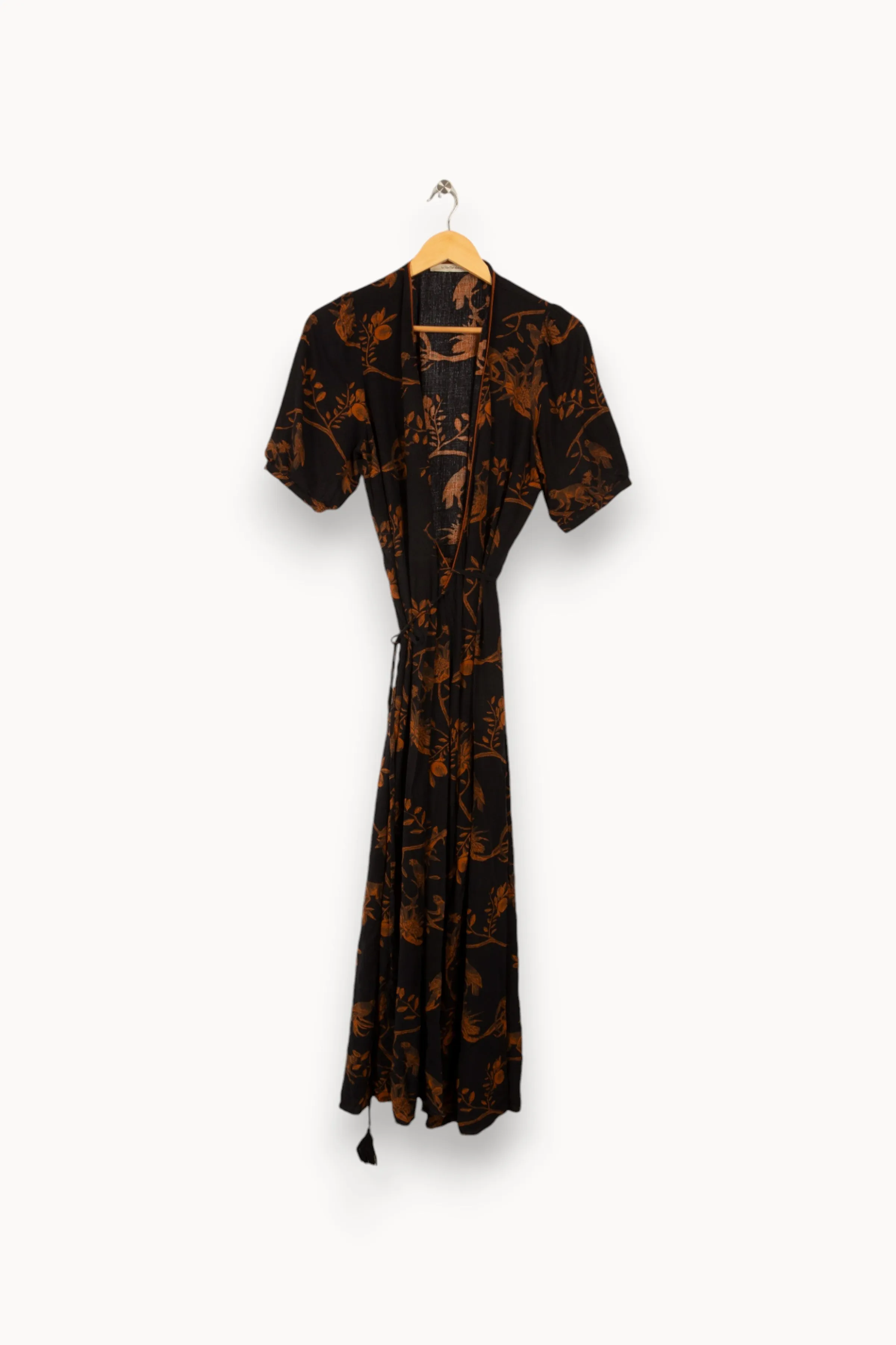 Robe portefeuille longue imprimée en viscose Ecovero -  M/38