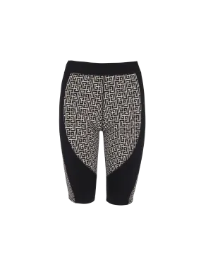 Short cycliste en jersey à monogramme