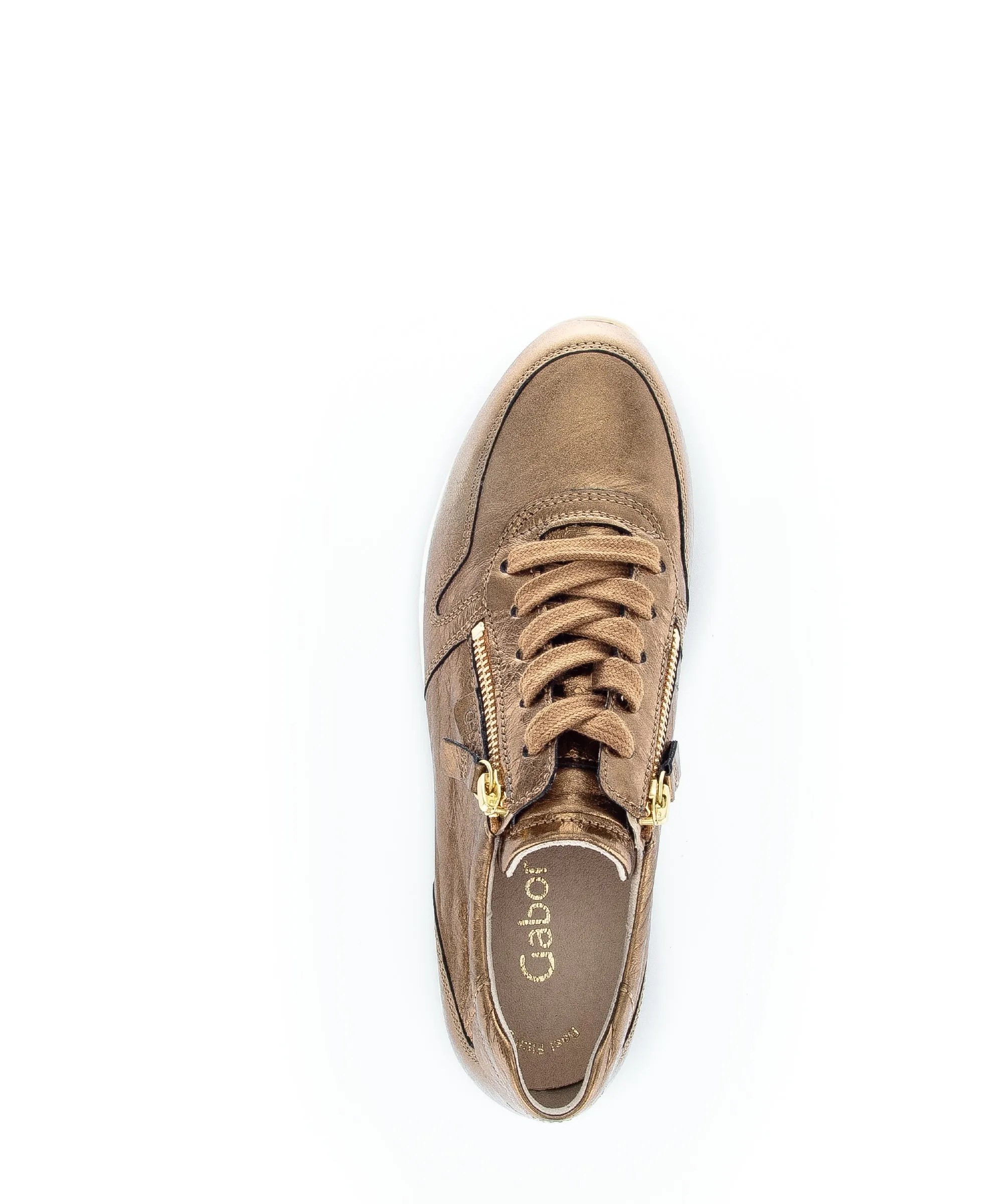Sneakers dorées en cuir