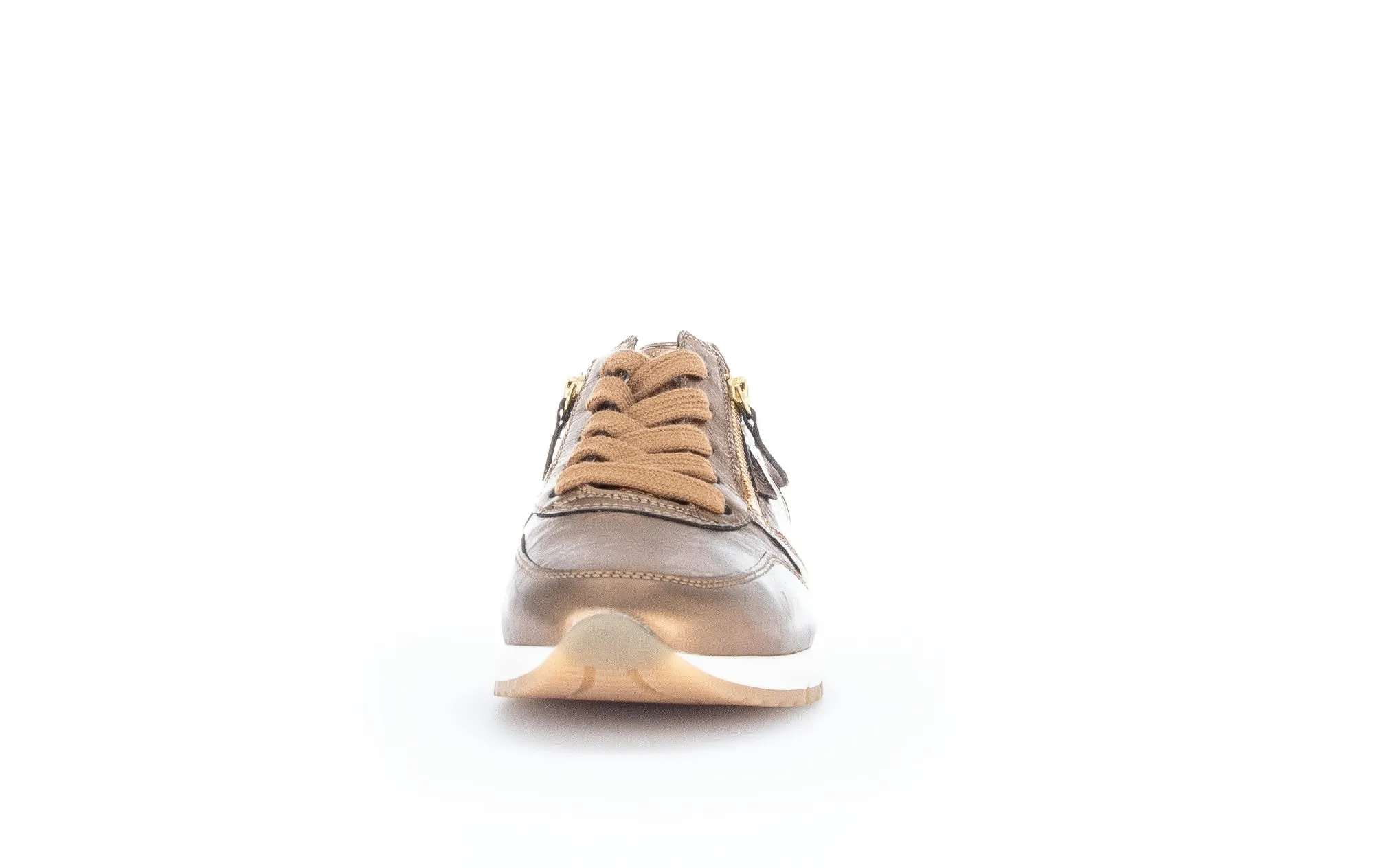 Sneakers dorées en cuir