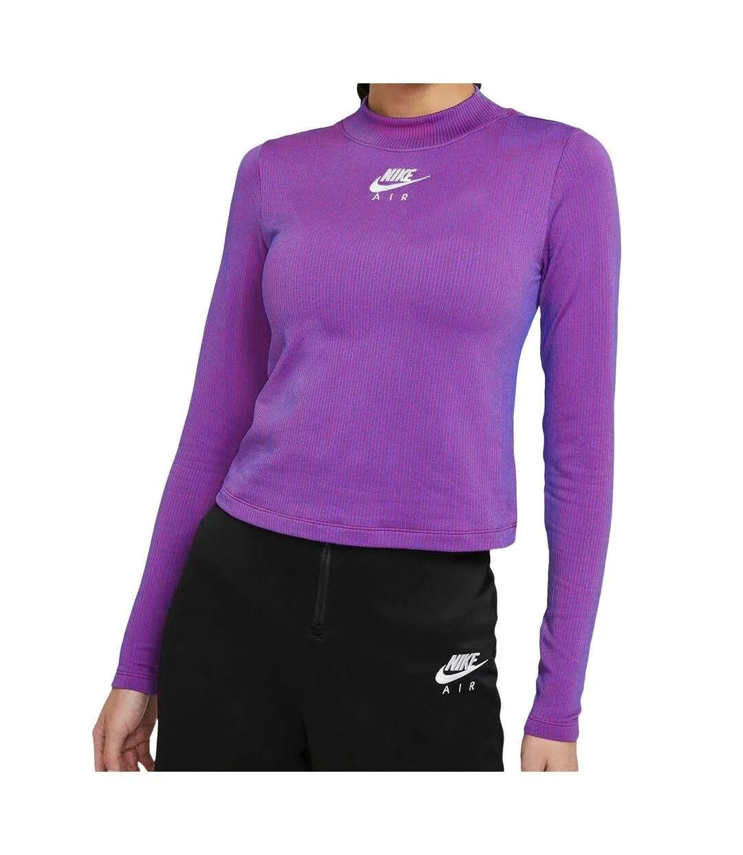 T-shirt Bleu/Rouge Femme Nike Air Mock