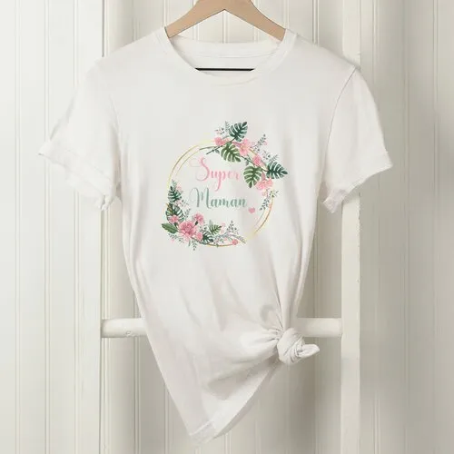 T shirt personnalisé maman, texte personnalisable : maman, mamie, marraine, tata ou personnalisable
