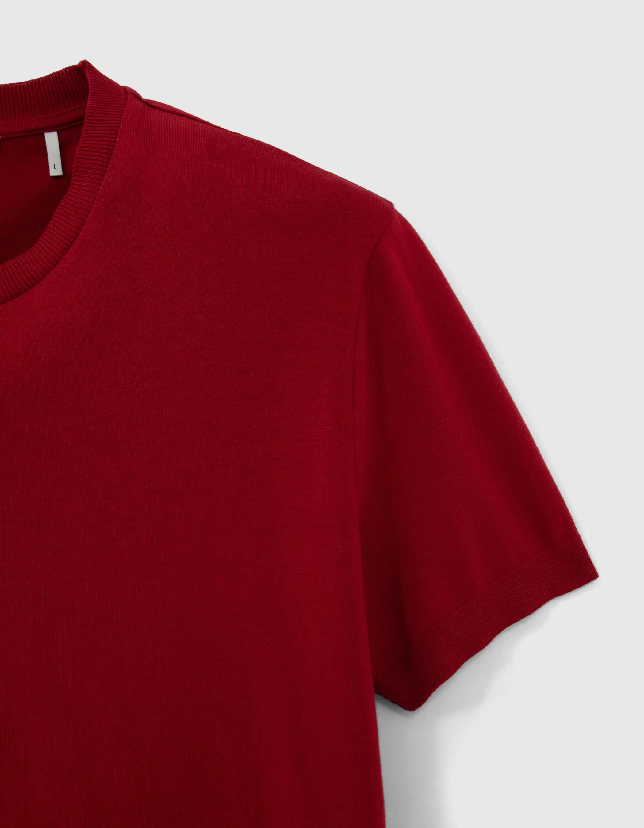 T-shirt rouge foncé mix coton modal Homme