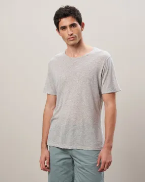 Tee Shirt Homme col rond en jersey léger Gris chiné