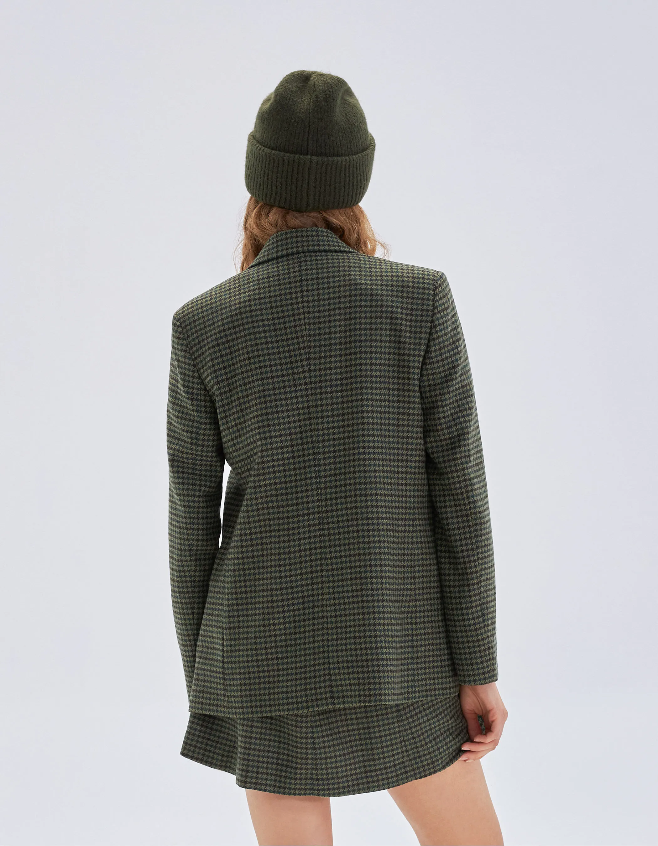 Veste de costume lichen à motif carreaux Femme