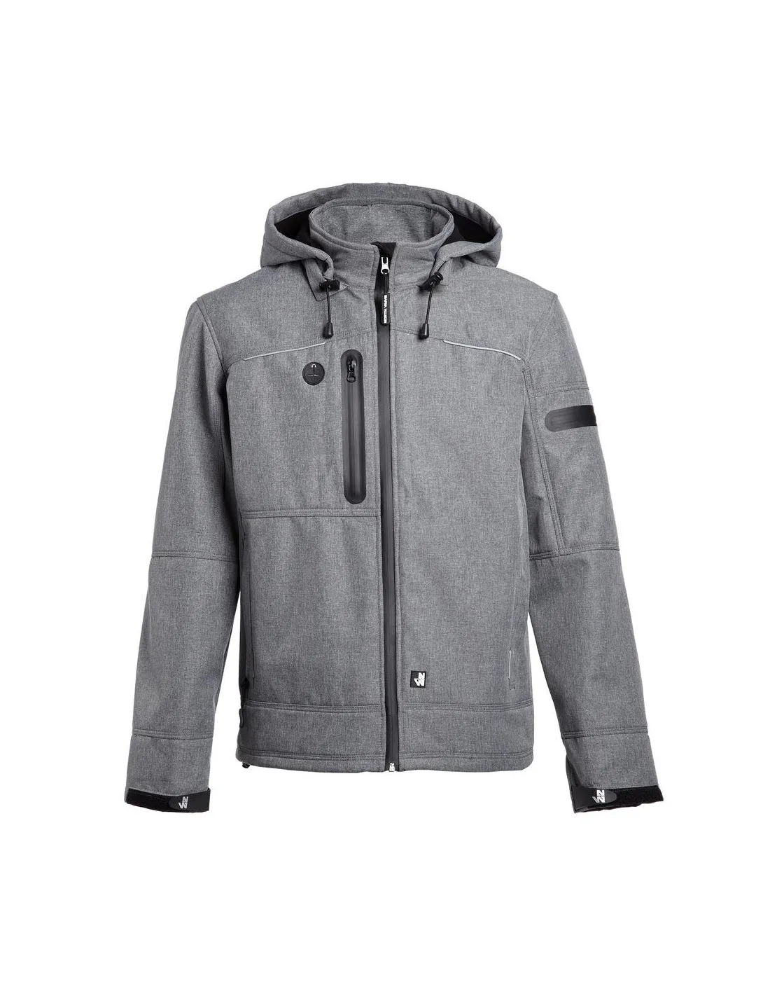 Veste softshell FLORES gris chiné/noir taille S TEXTILE PRODUCTION 1133/SGRI