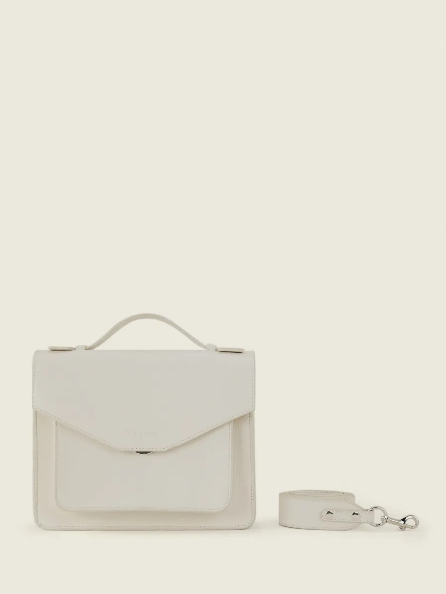 WHITE LEATHER HANDBAG WOMEN Simone Pastel - Chalk